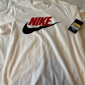Nike White T-Shirt with Red Logo